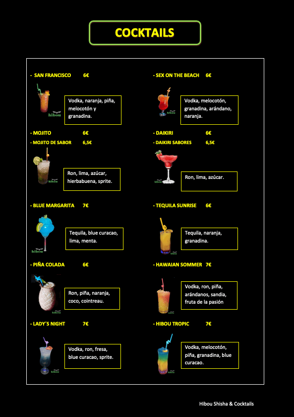 carta cocktail hibou 1