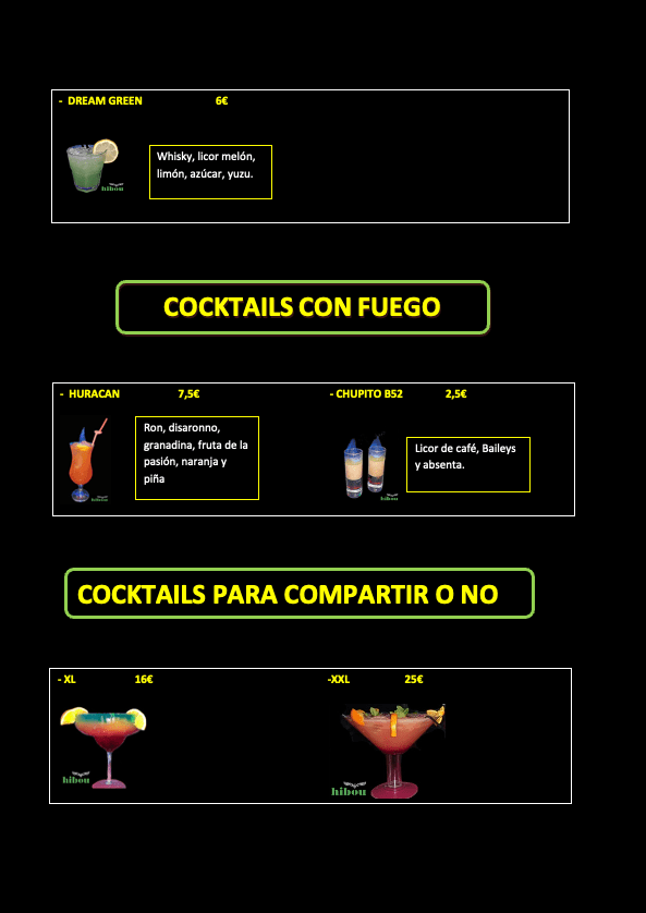 carta cocktail hibou 2